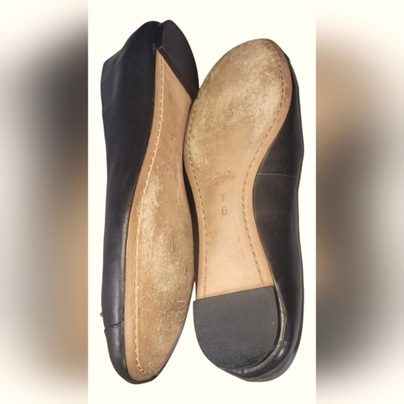 Coach Black Embellished Women's Leather Farrell Ballet Flats Size 7 B - Picture 6 of 8
